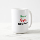 Groeien Liefde Niet Angst Typografie Ontwerp Koffiemok (Voorkant rechts)