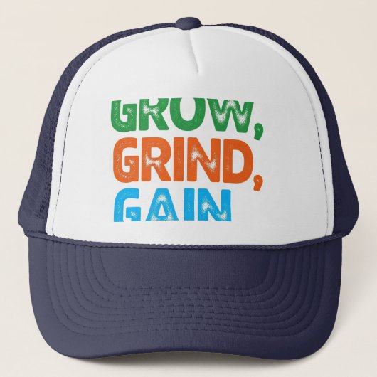 Groeien, malen, winnen. trucker pet (Voorkant)