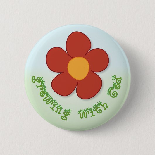 Groeien met God-knop Ronde Button 5,7 Cm (Voorkant)