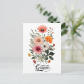Groeien met Grace,  Botanische Bloei Briefkaart (Staand voorkant)
