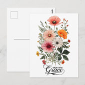 Groeien met Grace,  Botanische Bloei Briefkaart (Voorkant / Achterkant)