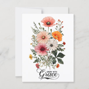Groeien met Grace,  Botanische Bloei Briefkaart