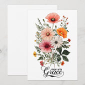 Groeien met Grace,  Botanische Bloei Feestdagenkaart (Voorkant / Achterkant)