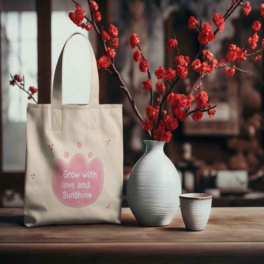 Groeien met liefde en zon tote bag