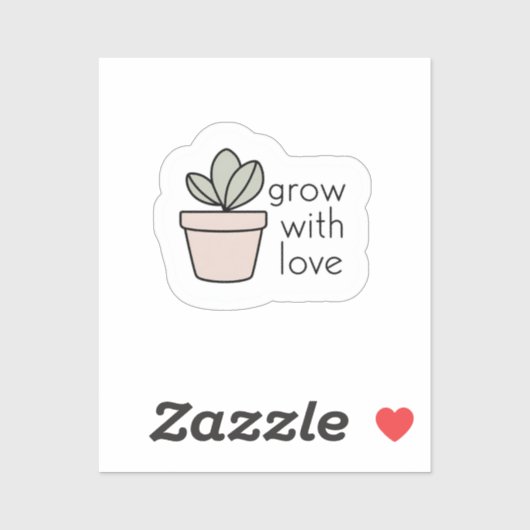 Groeien met Liefde - Minimalistische Plant Sticker (Vel)
