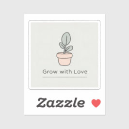 Groeien met Liefde - Minimalistische Plant Sticker