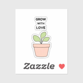 Groeien met Liefde - Minimalistische Plant Sticker