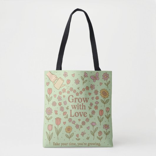 Groeien met liefde – Pastel Floral Canvas tas Desi (Voorkant)