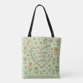 Groeien met liefde – Pastel Floral Canvas tas Desi (Achterkant)