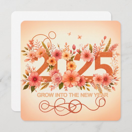 Groeien naar het nieuwe jaar feestdagenkaart (Voorkant / Achterkant)