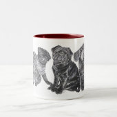 Groeien op Black Pug Tweekleurige Koffiemok (Center)