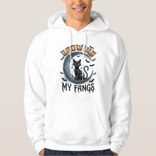 Groeien slagtanden Zwarte Kat Halve Maan Vleermuiz Hoodie