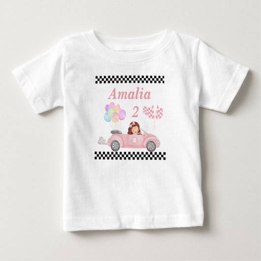 Groeien Twee Snelle Roze Race Auto Meisje 2e dag (Voorkant)