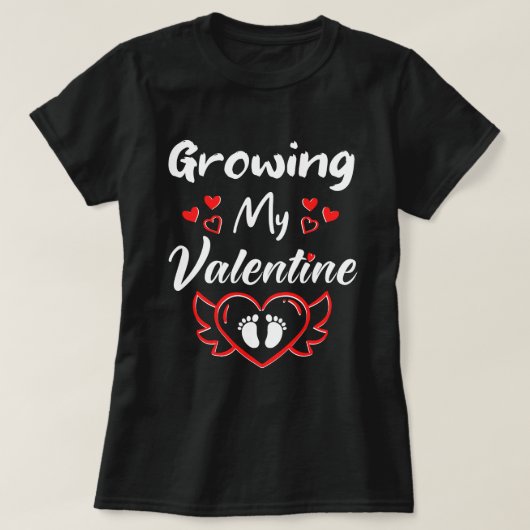 Groeien van mijn Valentijn - Schattigee zwangersch T-shirt (Design voorkant)