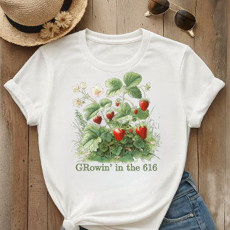 Groeiend in de 616 - Michigan Bessen gekweekt in G T-shirt