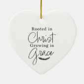 Groeiend in genade zwart-wit hart Kerstmis Keramisch Ornament (Achterkant)