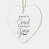 Groeiend in genade zwart-wit hart Kerstmis Keramisch Ornament (Links)