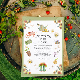 Groeiend met Liefde Groene Baby Shower Kaart