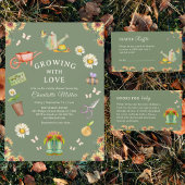 Groeiend met Liefde Groene Baby Shower Kaart