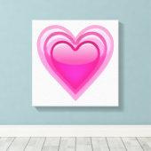 Groeiend Roze Hart - Emoji Canvas Afdruk (Insitu (Houten vloer))