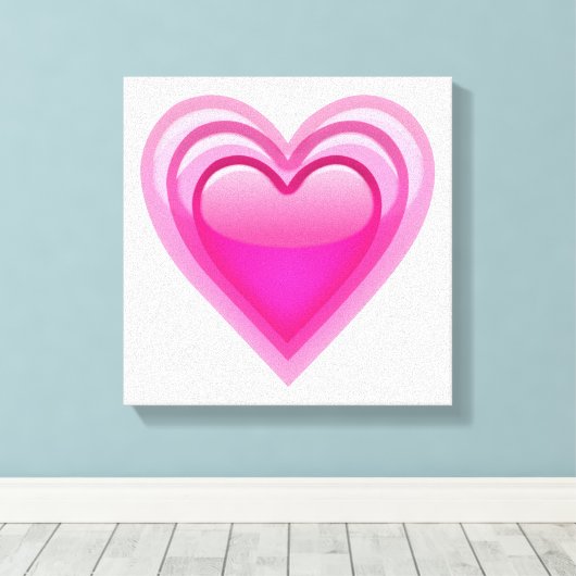 Groeiend Roze Hart - Emoji Canvas Afdruk (Insitu (Houten vloer))