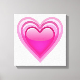 Groeiend Roze Hart - Emoji Canvas Afdruk