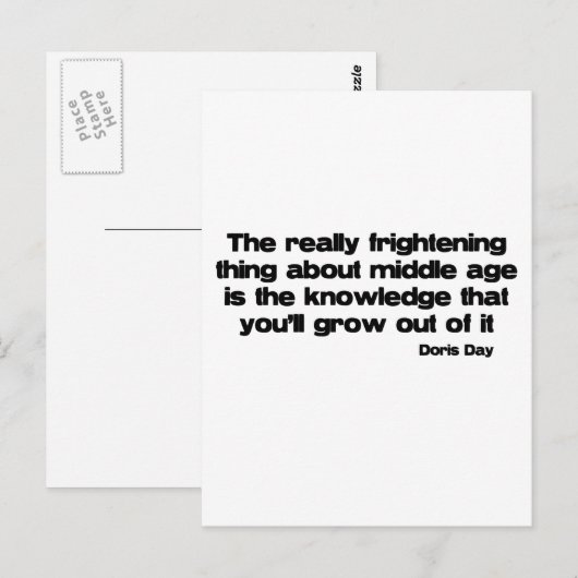 Groeiend uit de gemiddelde leeftijd briefkaart (Voorkant / Achterkant)