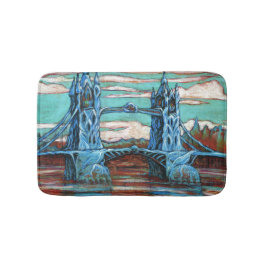 Groeiende brug in een fantasiestad badmat