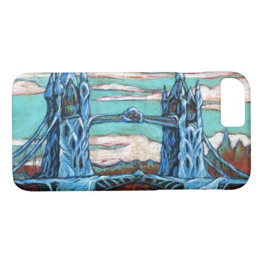 Groeiende brug in een fantasiestad Case-Mate iPhone case (Achterkant (Horizontaal))
