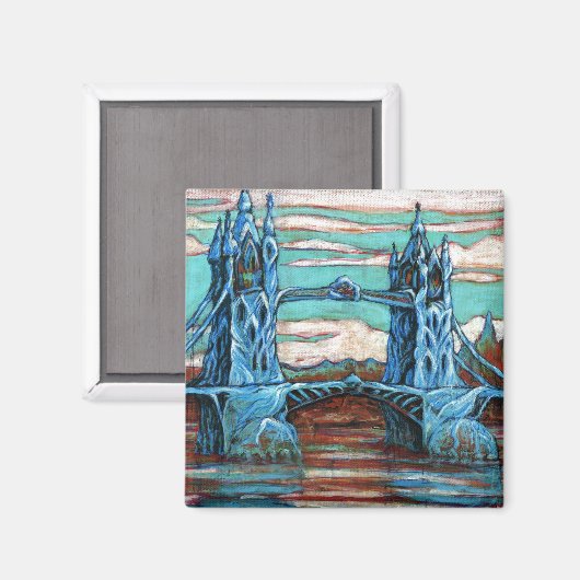 Groeiende brug in een fantasiestad magneet (Voorkant / Achterkant)