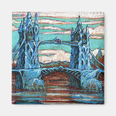 Groeiende brug in een fantasiestad magneet (Voorkant)