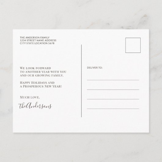 Groeiende familie 2 Kinder kerstfoto's Briefkaart (Achterkant)