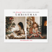 Groeiende familie 2 Kinder kerstfoto's Briefkaart (Voorkant)