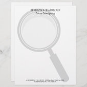 Groeiende Glass Private Eye Name & Contact Briefhoofd Ontwerp (Voorkant / Achterkant)