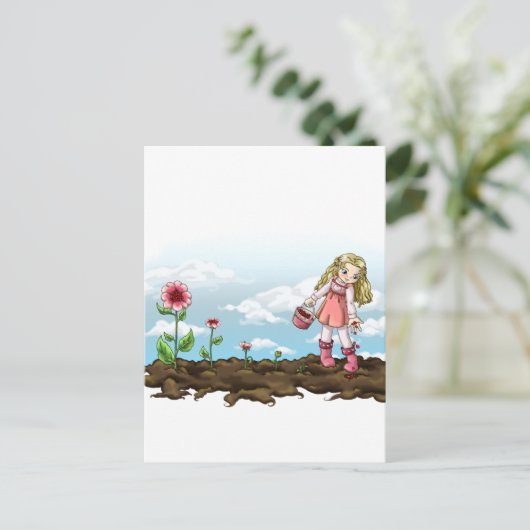 Groeiende harten briefkaart (Staand voorkant)