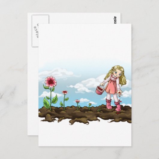 Groeiende harten briefkaart (Voorkant / Achterkant)