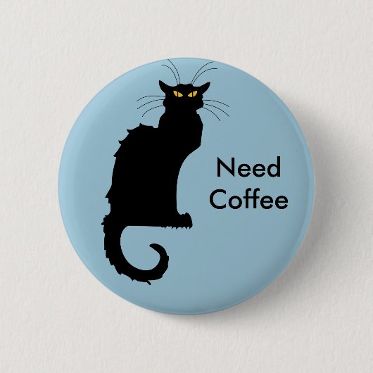 Groeiende kattenknop voor koffie nodig ronde button 5,7 cm (Voorkant)