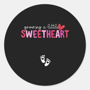 Groeiende Kleine Liefje Valentijn Zwangerschap Aan Ronde Sticker