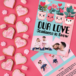 Groeiende liefde Potted Planten Valentijnsdag Feestdagenkaart