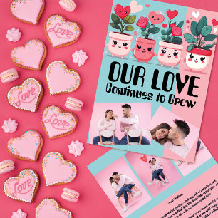 Groeiende liefde Potted Planten Valentijnsdag Feestdagenkaart