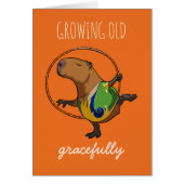 Groeiende oude sierlijke Capybara gymnast Cartoon (Voorkant)