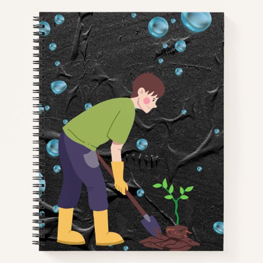 Groeiende toekomst: kind plant een boom notitieboek (Voorkant)