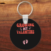 Groeiende Valentijn Zwangerschapsaankondiging Vale Sleutelhanger (Voorkant)