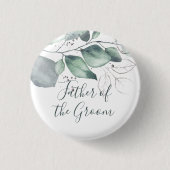 GROEIENDE WATERVERF VAN EUCALYPTUS RONDE BUTTON 3,2 CM (Voorkant)