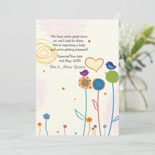 Groeiende zwangerschapsaankondiging aankondiging (Staand voorkant)