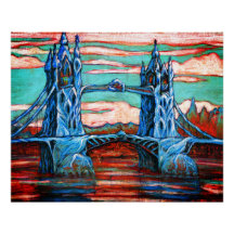 Groeiersbrug in een fantasie Londen