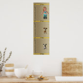 Groeigrafiek - Dog Cat and Girl Dolls Poster (Keuken)