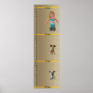 Groeigrafiek - Dog Cat and Girl Dolls Poster