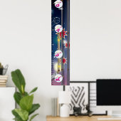 Groeigrafiek van de superruimtePinball-machine. Poster (Thuiskantoor)