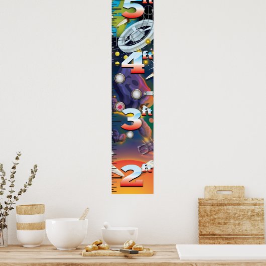 Groeigrafiek van de superruimtePinball-machine. Poster (Keuken)